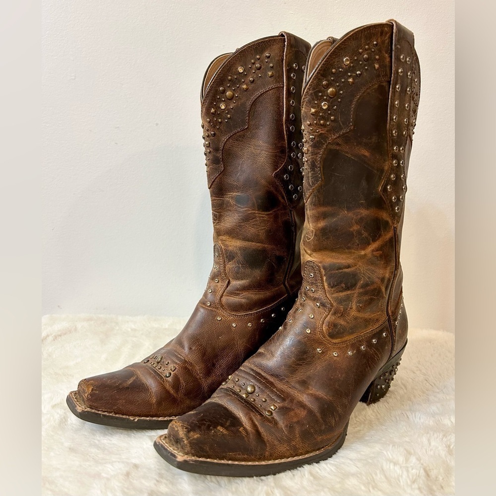 Ariat Womens Rhinestone Cowgirl Boots in Sassy Brown Size 7 - Picture 2 of 15